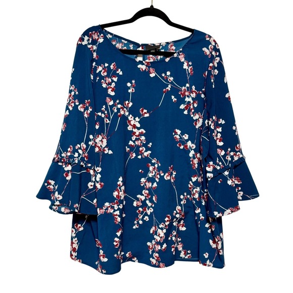 Lane Bryant Tops - Lane Bryant Cottagecore Floral Bell‎ Sleeve Blouse Women's Size 24 Boho Romantic